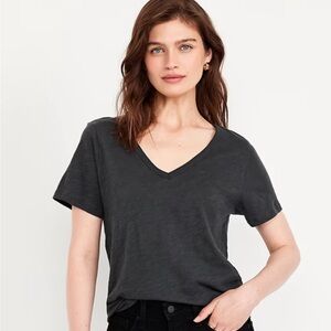 Charcoal V-Neck Short Sleeve Tee